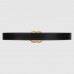 Gucci GG Marmont leather belt with shiny buckle