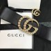 Gucci Wide leather belt with pearl Double 453261