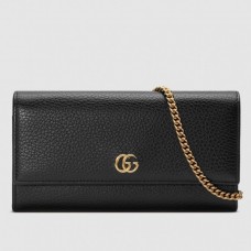 Gucci GG Marmont Leather Chain Wallet ‎546585 Black 2018