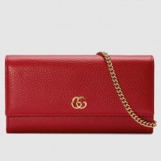 Gucci GG Marmont Leather Chain Wallet ‎546585 Red 2018