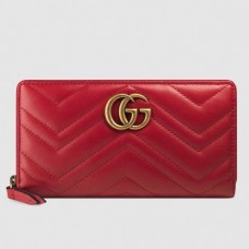 Gucci GG Marmont zip around wallet  443123 red