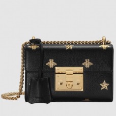 Gucci Padlock Bee Star Small Shoulder Bag 432182 Black 2018