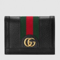 Gucci Web Ophidia Card Case Wallet 523155 Leather Black 2019