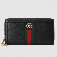 Gucci Web Ophidia Zip Around Wallet 523154 Leather Black