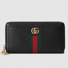 Gucci Web Ophidia Zip Around Wallet 523154 Leather Black 2019
