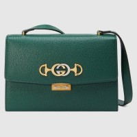 Gucci Zumi Grainy Leather Small Shoulder Bag 576338 Green 2019