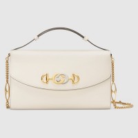 Gucci Zumi grainy leather small shoulder bag 576388 white