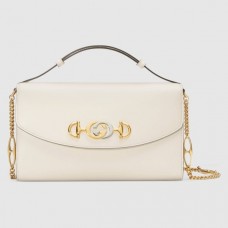 Gucci Zumi grainy leather small shoulder bag 576388 white