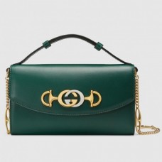Gucci Zumi Smooth Leather Mini Shoulder Bag 564718 Green 2019