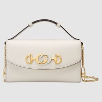 Gucci Zumi Smooth Leather Mini Shoulder Bag 564718 White 2019