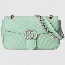 Gucci Pastel Green GG Marmont Small Matelasse Shoulder Bag