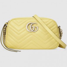 Gucci Pastel Yellow GG Marmont Small Camera Shoulder Bag