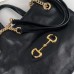 Gucci 1955 Horsebit medium tote bag in Black shiny leather