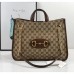 GUCCI 1955 HORSEBIT LARGE TOTE BAG IN ORIGINAL GG CANVAS