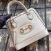 Gucci 1955 Horsebit Small Top Handle Bag In White Calfskin