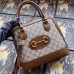 Gucci 1955 Horsebit Small Top Handle Bag In GG Supreme With Brown