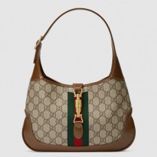 Gucci Beige Jackie 1961 Small Hobo Bag With Brown Trim