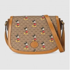 Gucci ‎602694 Disney x Gucci small shoulder bag in Beige/ebony mini GG Supreme canvas