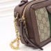 Gucci Ophidia GG Mini Shoulder Bag 602576 Brown Leather Trim