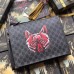 Gucci Wolf Print GG Supreme Portfolio Pouch