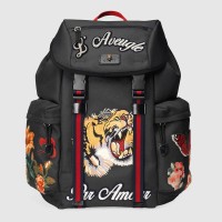 Gucci Black Backpack With Embroidery