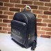 Gucci Vintage Logo Print Leather Backpack Bag 547834 Black