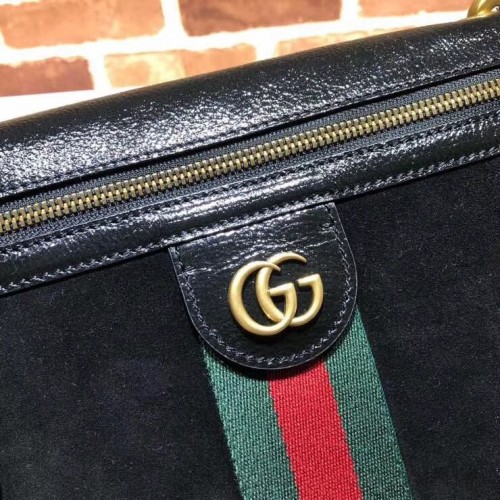 Gucci Ophidia Suede Saddle Bag 523658 Black 2018