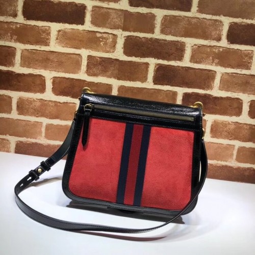 Gucci Ophidia Suede Saddle Bag 523658 Red 2018