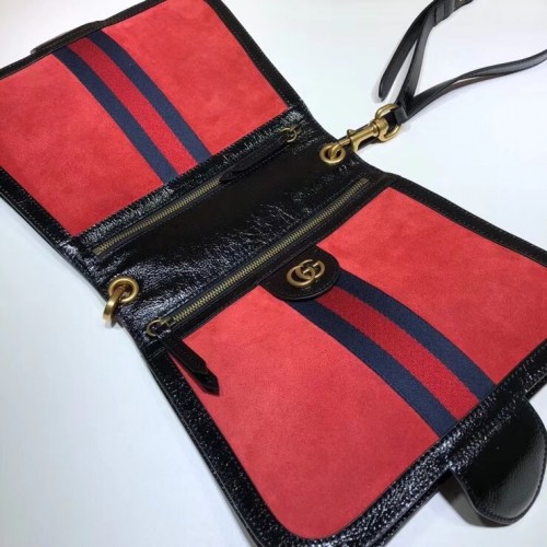 Gucci Ophidia Suede Saddle Bag 523658 Red 2018