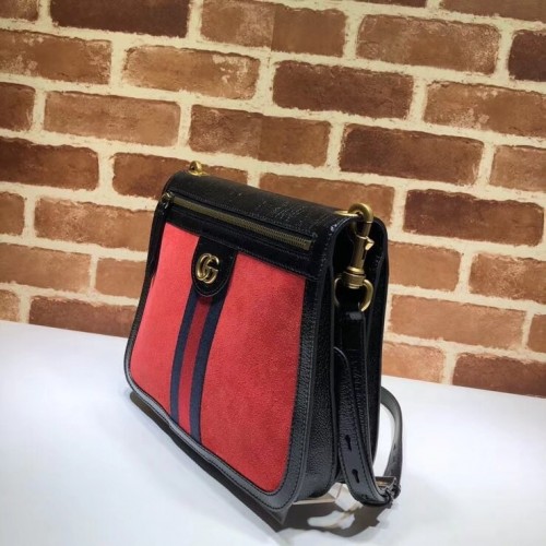 Gucci Ophidia Suede Saddle Bag 523658 Red 2018