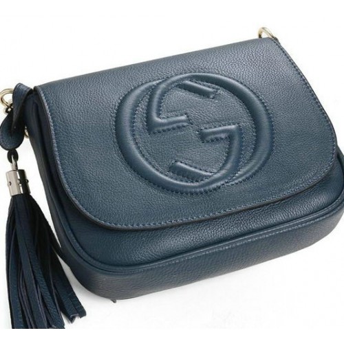 Gucci Soho 323190 RoyalBlue Leather Chain Shoulder Bag