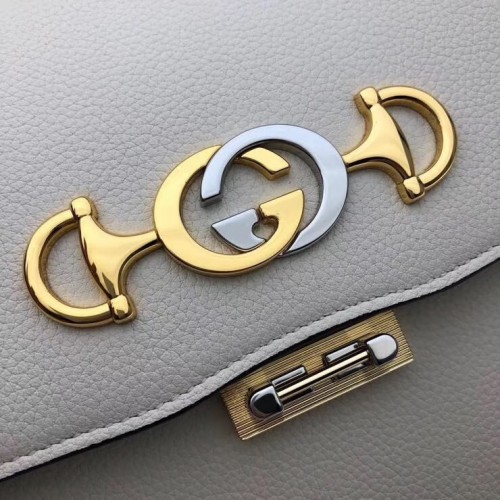 Gucci Zumi grainy leather small shoulder bag 576388 white