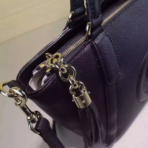 Gucci Soho Leather Top Handle Bag 369176 Black