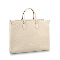Louis Vuitton Monogram Empreinte Onthego Tote Bag GM Creme M45081