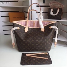 Louis Vuittom Monogram Canvas Neverfull MM Bag pink m40996