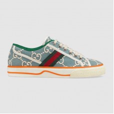 Gucci Tennis 1977 sneaker Light blue and ivory GG stretch cotton