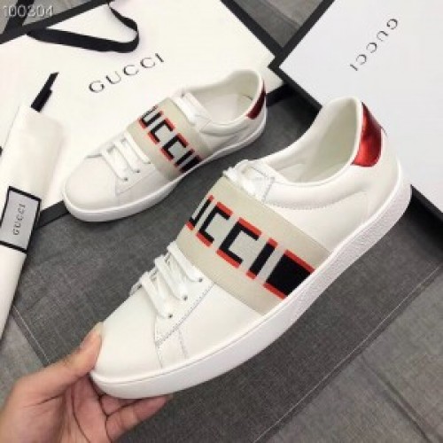 Gucci Men's Elastic Stripe White Sneaker