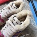 Gucci Leather Web Screener Shearling Sneakers Pink