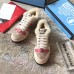 Gucci Leather Web Screener Shearling Sneakers Pink/Beige
