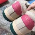 Gucci Leather Web Screener Shearling Sneakers Pink/Beige