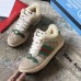 Gucci Leather Web Screener Shearling Sneakers Green/Beige