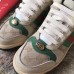 Gucci Leather Web Screener Shearling Sneakers Green/Beige