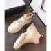 Gucci Web Leather and Logo Shearling High-top Sneakers Creamy