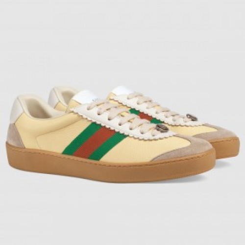 g74 leather sneaker with web