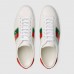 Gucci Men's White Ace Sneakers With Web Interlocking G