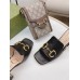 Gucci Black Slide Sandals 75mm With Horsebit