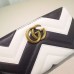 Gucci Black/White GG Marmont Zip Around Wallet