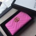 Gucci Pink GG Marmont Zip Around Wallet