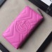 Gucci Pink GG Marmont Zip Around Wallet