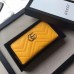 Gucci Yellow GG Marmont Zip Around Wallet